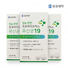 유유제약 장편한 프로바이오틱스 유산균 19 30포 3통(3개월분)