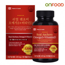 온푸드 리얼 엔초비 오메가3 + 비타민D 180캡슐 6개월분 (쿠팡,티몬,위메프 판매금지)